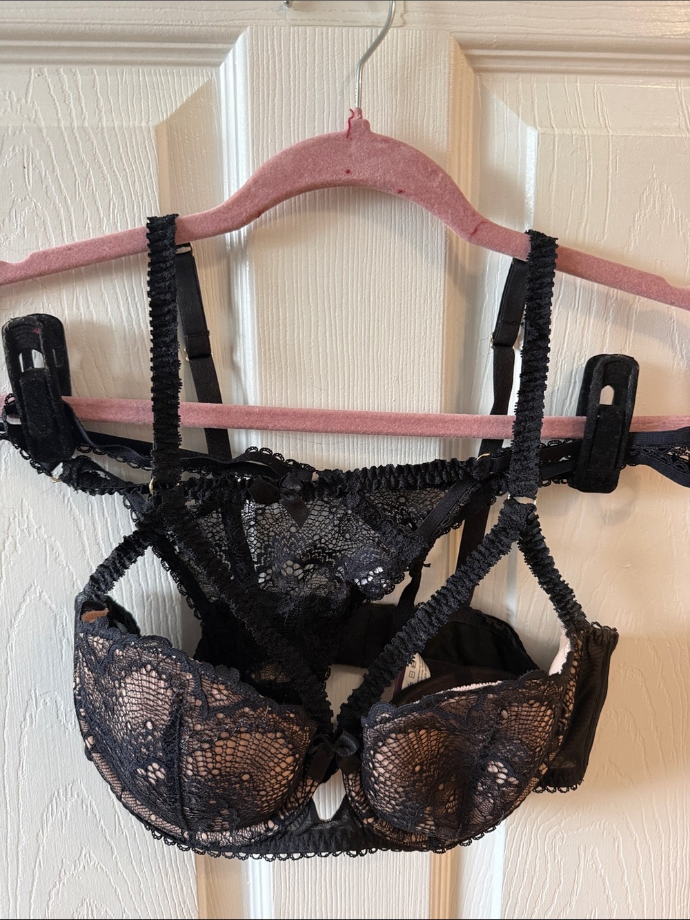 ADORE ME ~ Black Lace Underwire Bra and Panty Set